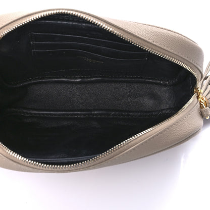 Saint Laurent Grain De Poudre Matelasse Monogram Mini Lou Camera Bag Dark Beige 5 of 11