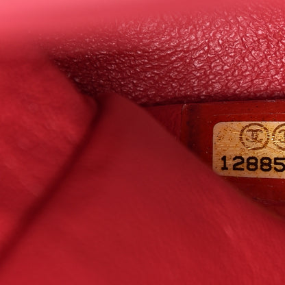Chanel Washed Caviar Quilted Medium Double Flap Red 9 of 14