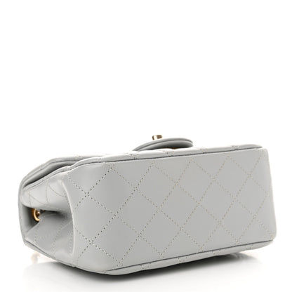 Chanel Lambskin Quilted Mini Pearl Crush Flap Light Grey 4 of 11