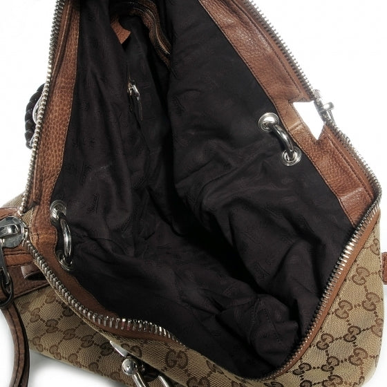Gucci Monogram Large Bamboo Bar Tassel Shoulder Bag Brown 5 of 8