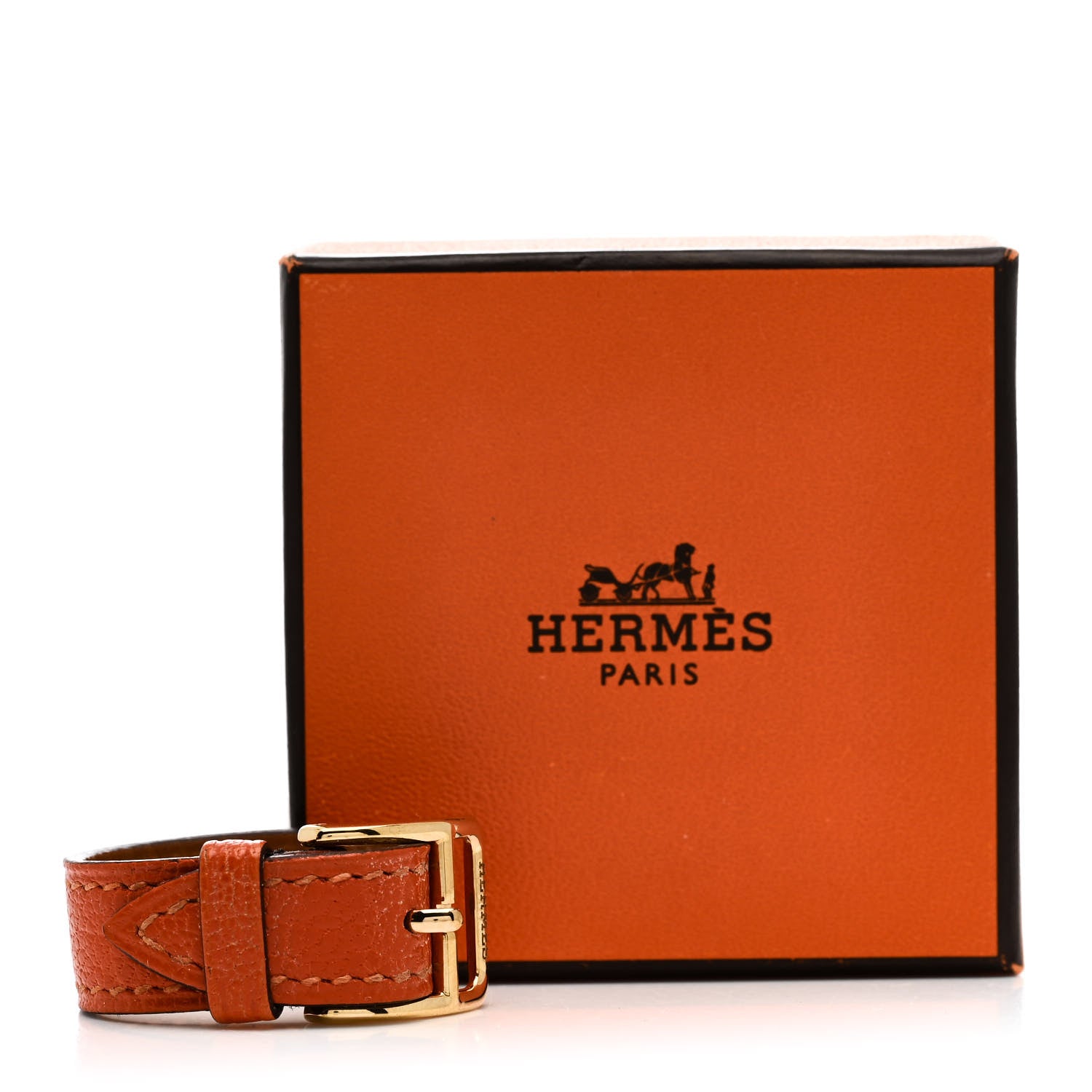 Hermes Chevre Mysore Etriviere Scarf Ring Feu 6 of 6