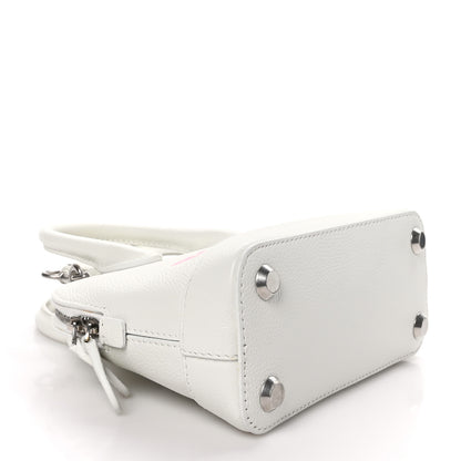 Balenciaga Grained Calfskin Logo XXS Ville Top Handle Bag White Fluo Pink 4 of 11