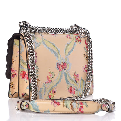 Fendi Vitello Marie Antoinette Print Scalloped Mix Studded Small Kan I Shoulder Bag Panna Multicolor 2 of 13