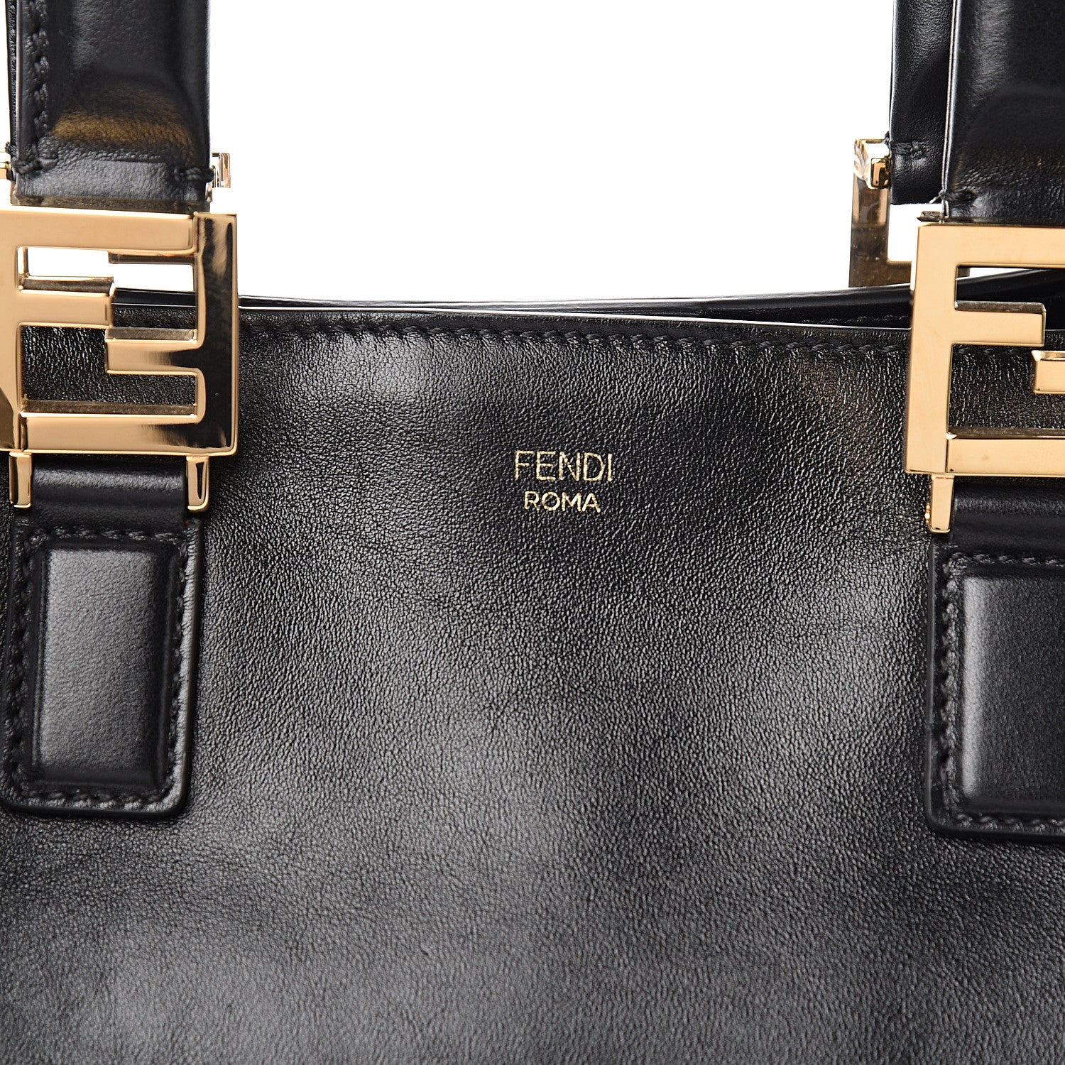Fendi Vitello Glacier Medium FF Tote Black 9 of 9