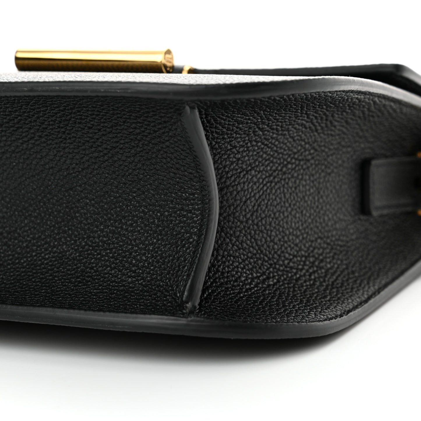 Grained Calfskin Mini T Clasp Tara Crossbody Bag Black