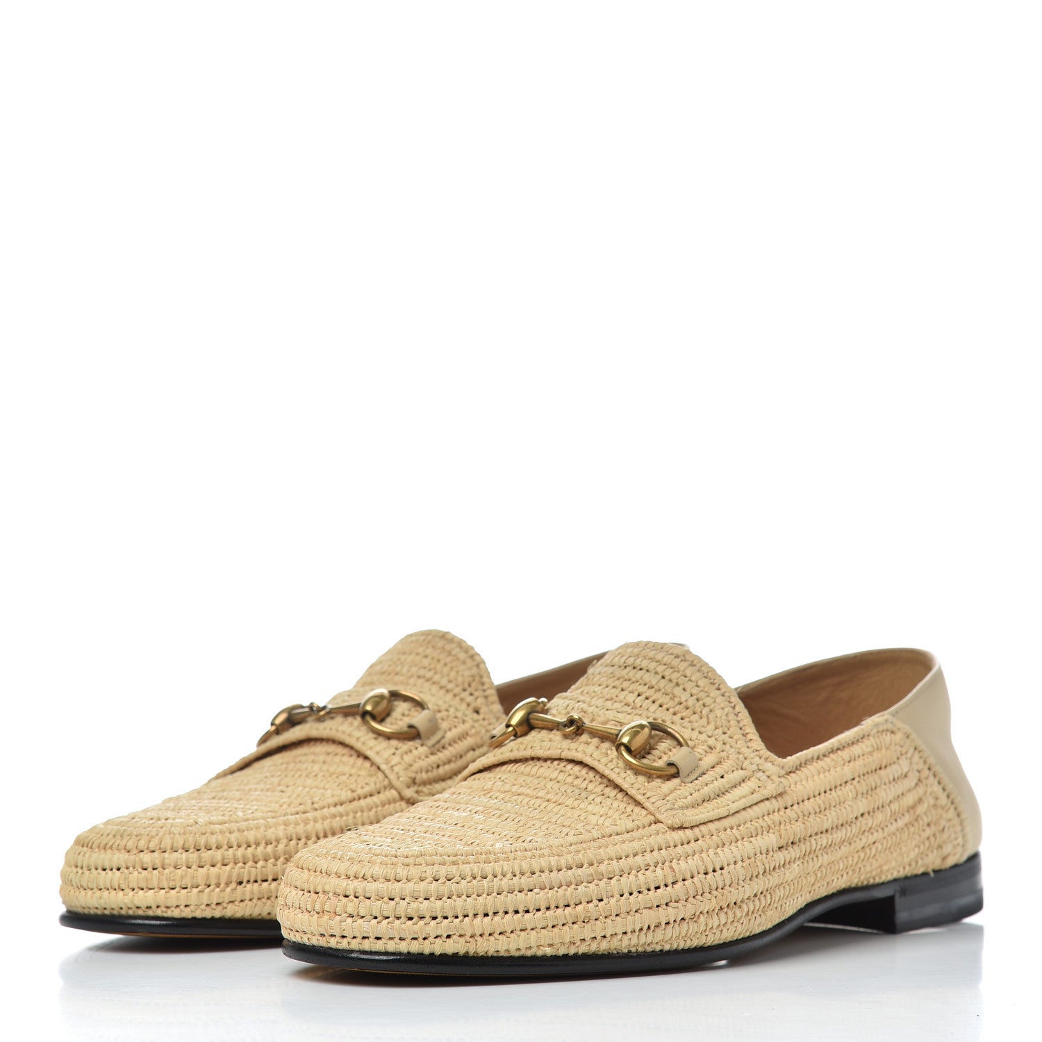Gucci Raffia Mens Brixton Horsebit Loafers 10 Naturale Sand Storm 3 of 15
