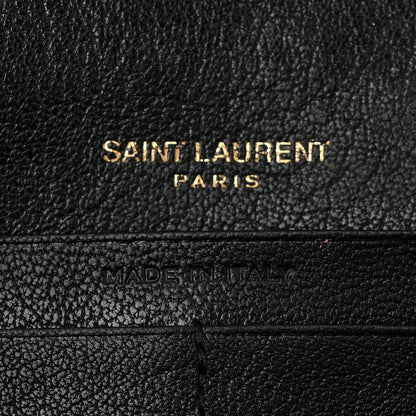 Saint Laurent Lambskin Diamond Quilted Becky Chain Wallet Black 6 of 10