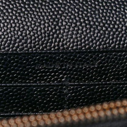 Saint Laurent Grain De Poudre Matelasse Chevron Monogram Chain Wallet Black 7 of 13