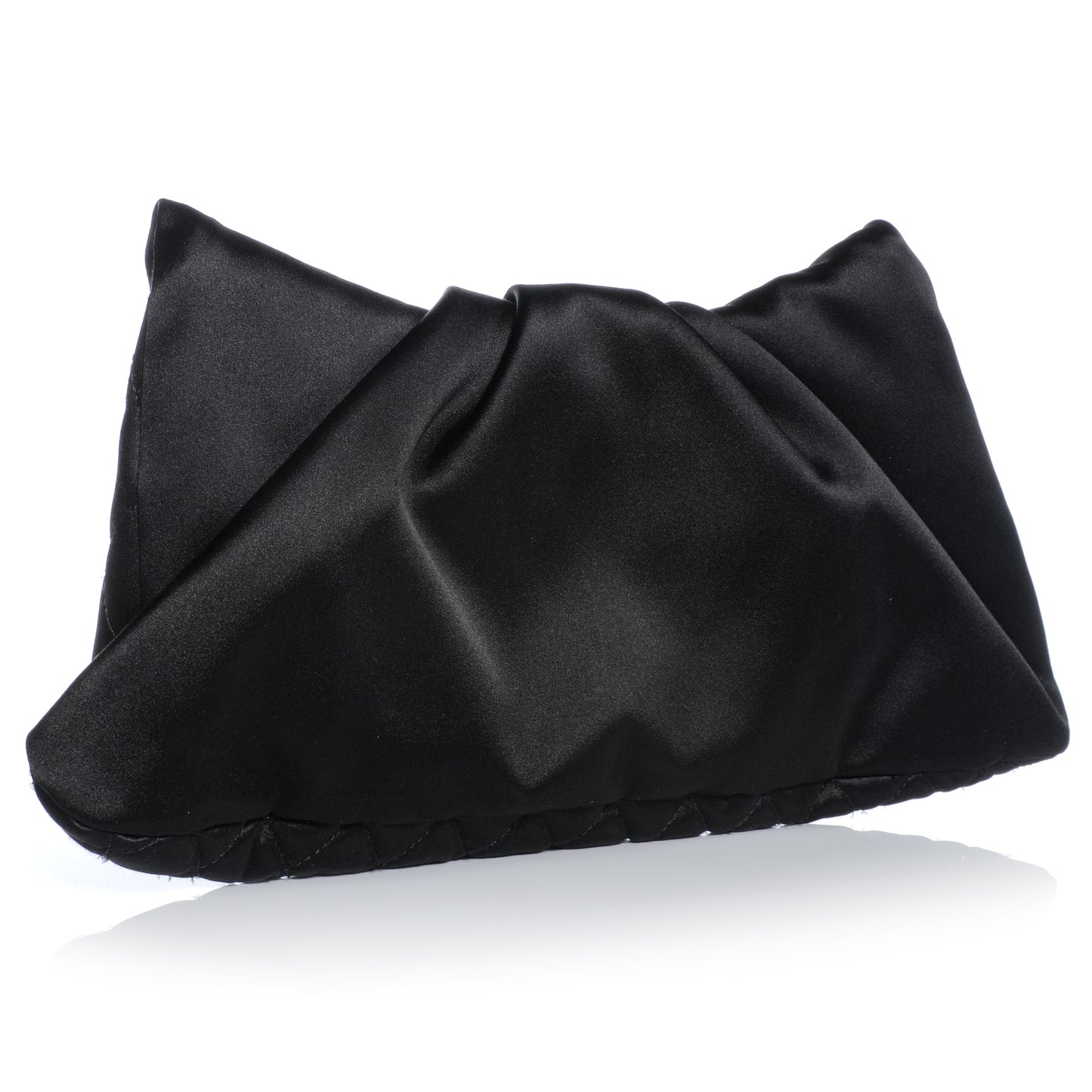 Satin Flap Clutch Black