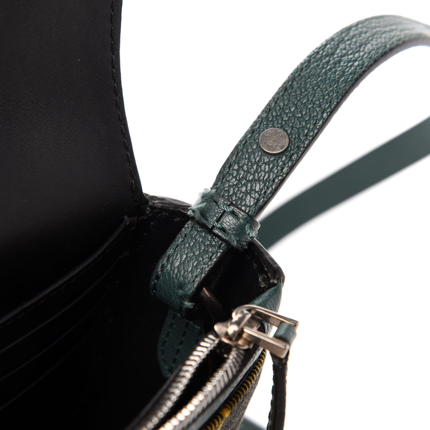 Burberry Canvas Tartan Mix Hampshire Wallet on Chain Green Multicolor 9 of 10
