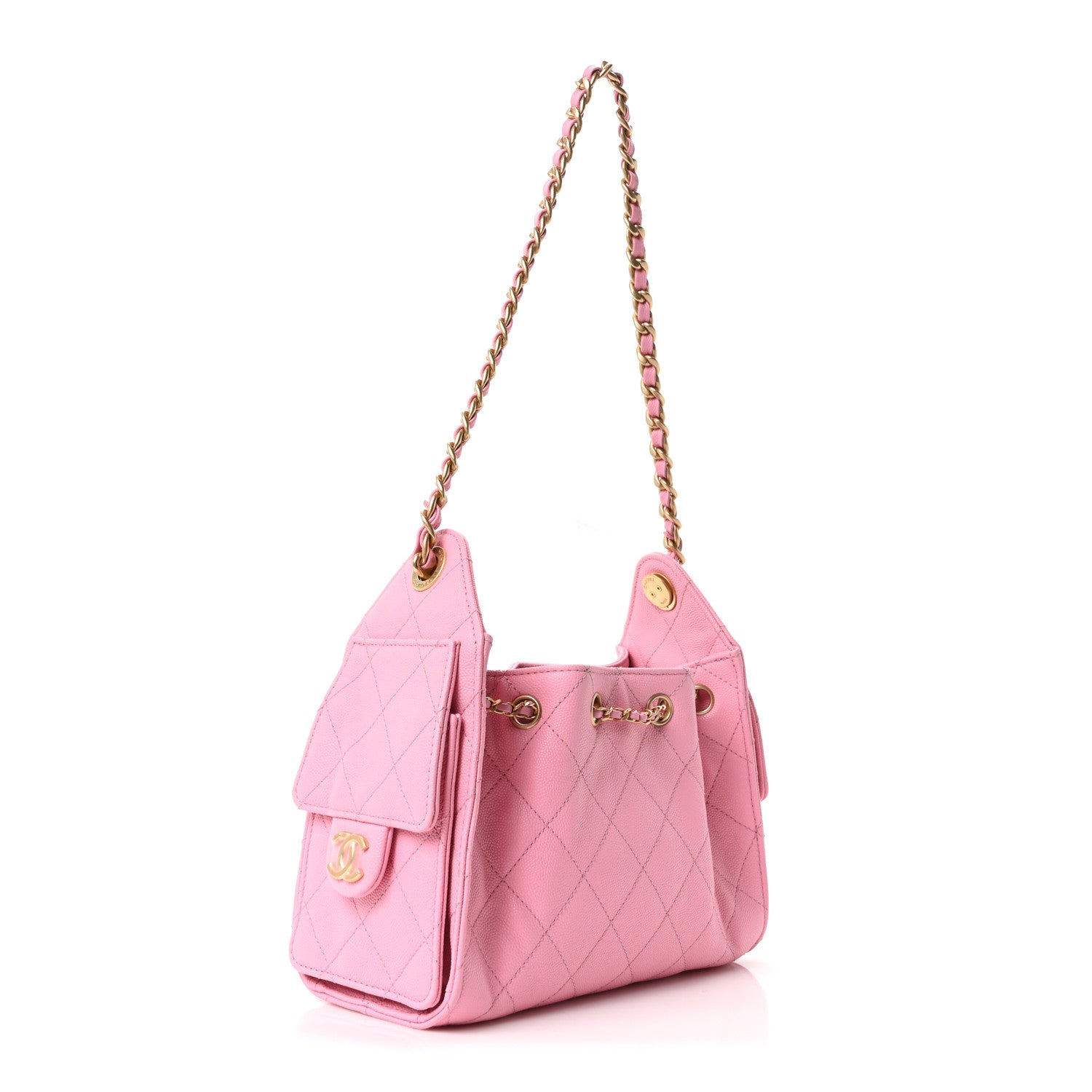 Chanel Caviar Quilted Mini Chanel 25 Handbag Pink 3 of 10