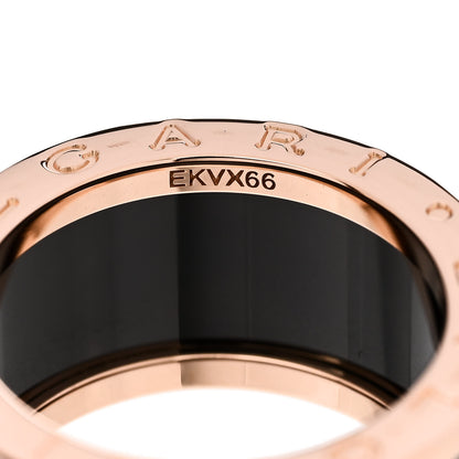 Bulgari 18K Rose Gold Black Ceramic B.Zero1 Four-Band Ring 55 7.25 5 of 6
