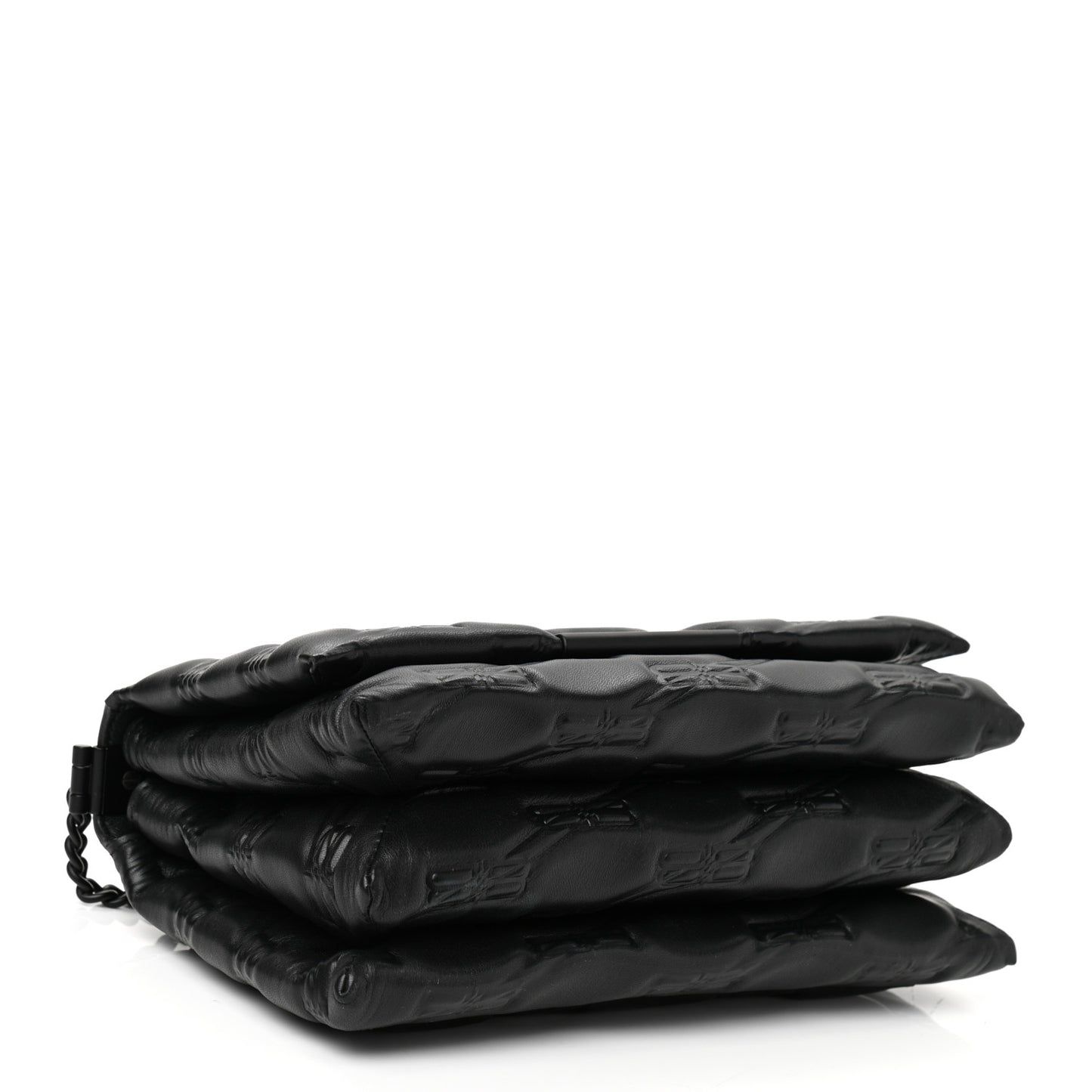 Nappa BB Monogram Embossed Medium Triplet Bag Black