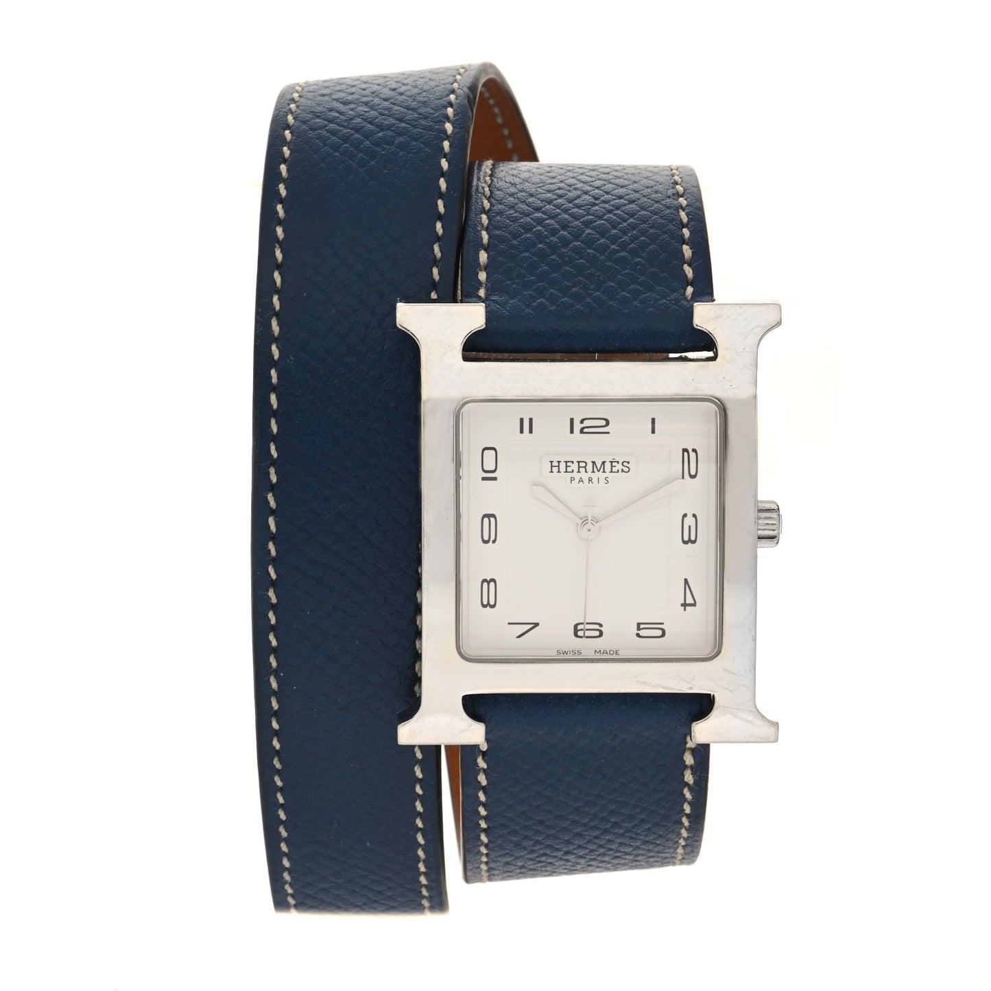 Stainless Steel Epsom 30.5mm Heure H Hour Double Tour Quartz Watch Malta