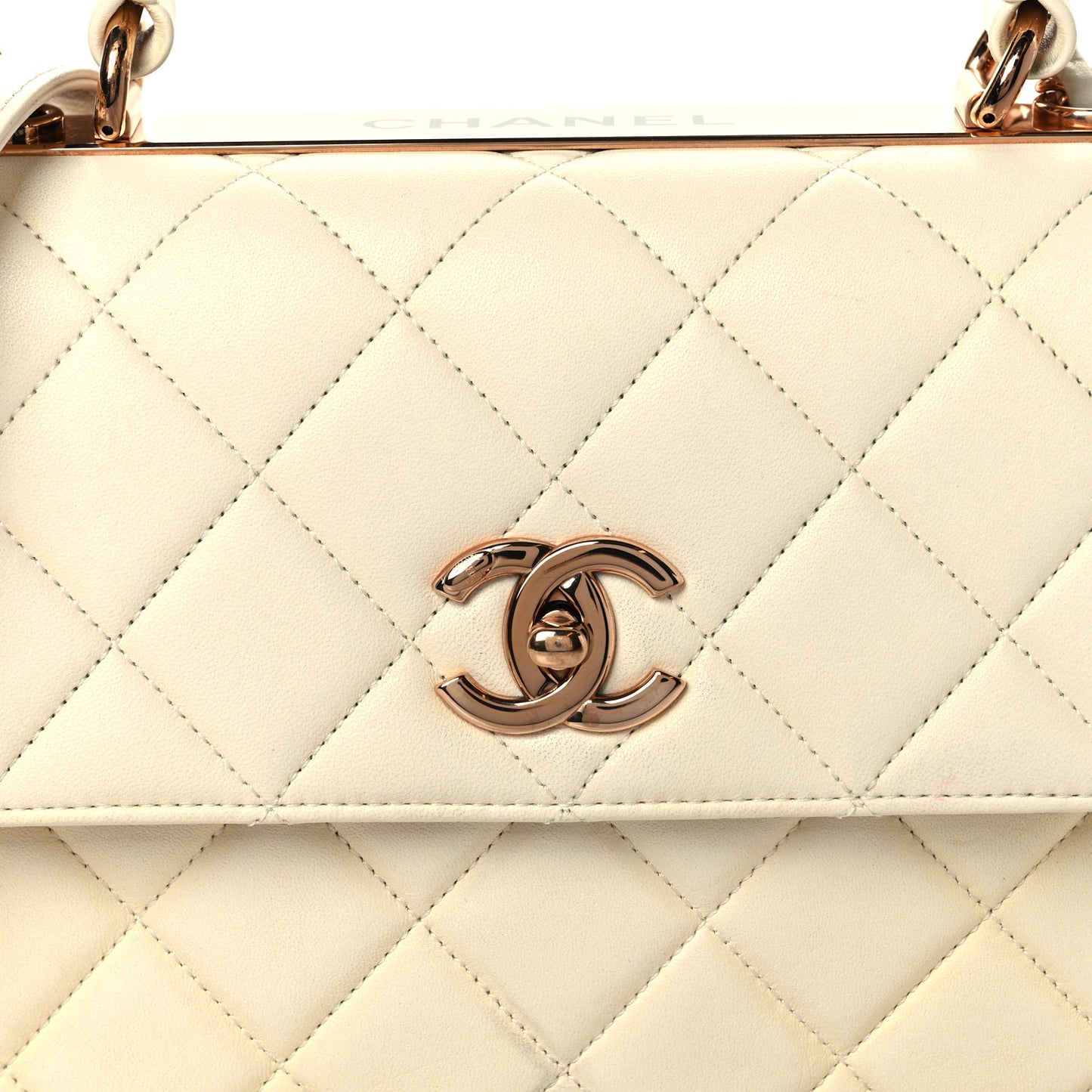 Lambskin Quilted Small Trendy CC Dual Handle Flap Bag White