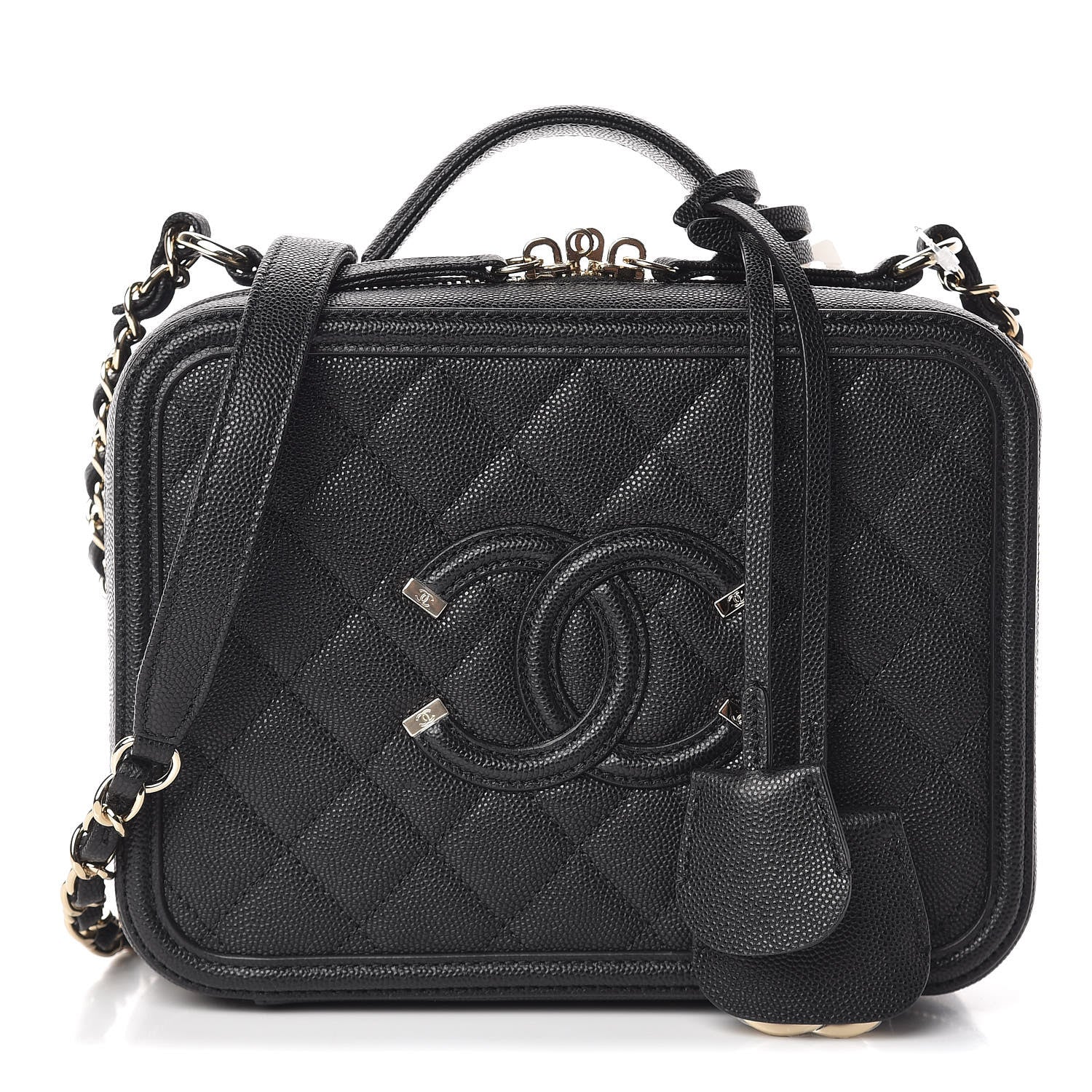 Chanel Caviar Quilted Medium CC Filigree Vanity Case Black 1 of 10