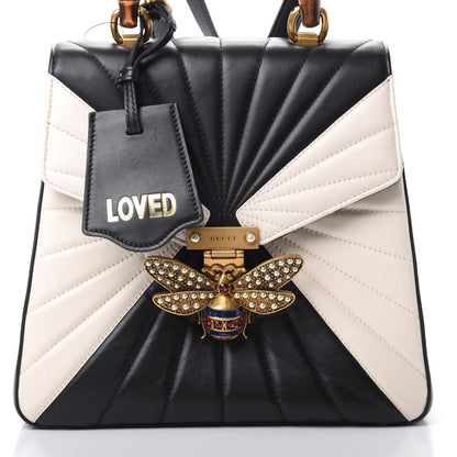 Gucci Calfskin Bamboo Trapuntata Queen Margaret Backpack Mystic White Black 7 of 11