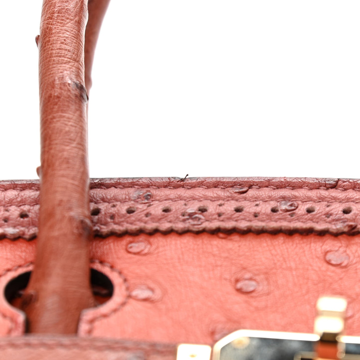 Ostrich Ghillies Birkin 30 Brique Rouge H