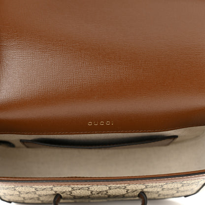 Gucci GG Supreme Monogram Web Mini Horsebit 1955 Shoulder Bag Beige Brown Sugar 5 of 11