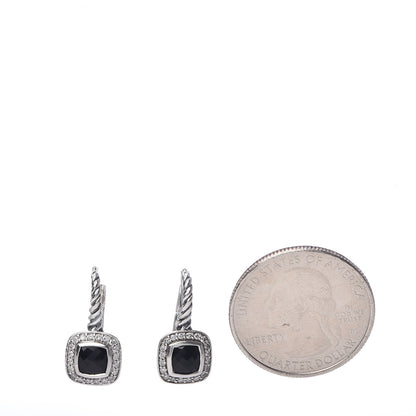 David Yurman Sterling Silver Diamond Black Onyx Petite Albion Drop Earrings 2 of 4