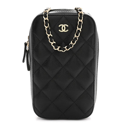 Chanel Caviar Quilted Phone Holder Wallet On Chain WOC Black 1 of 10