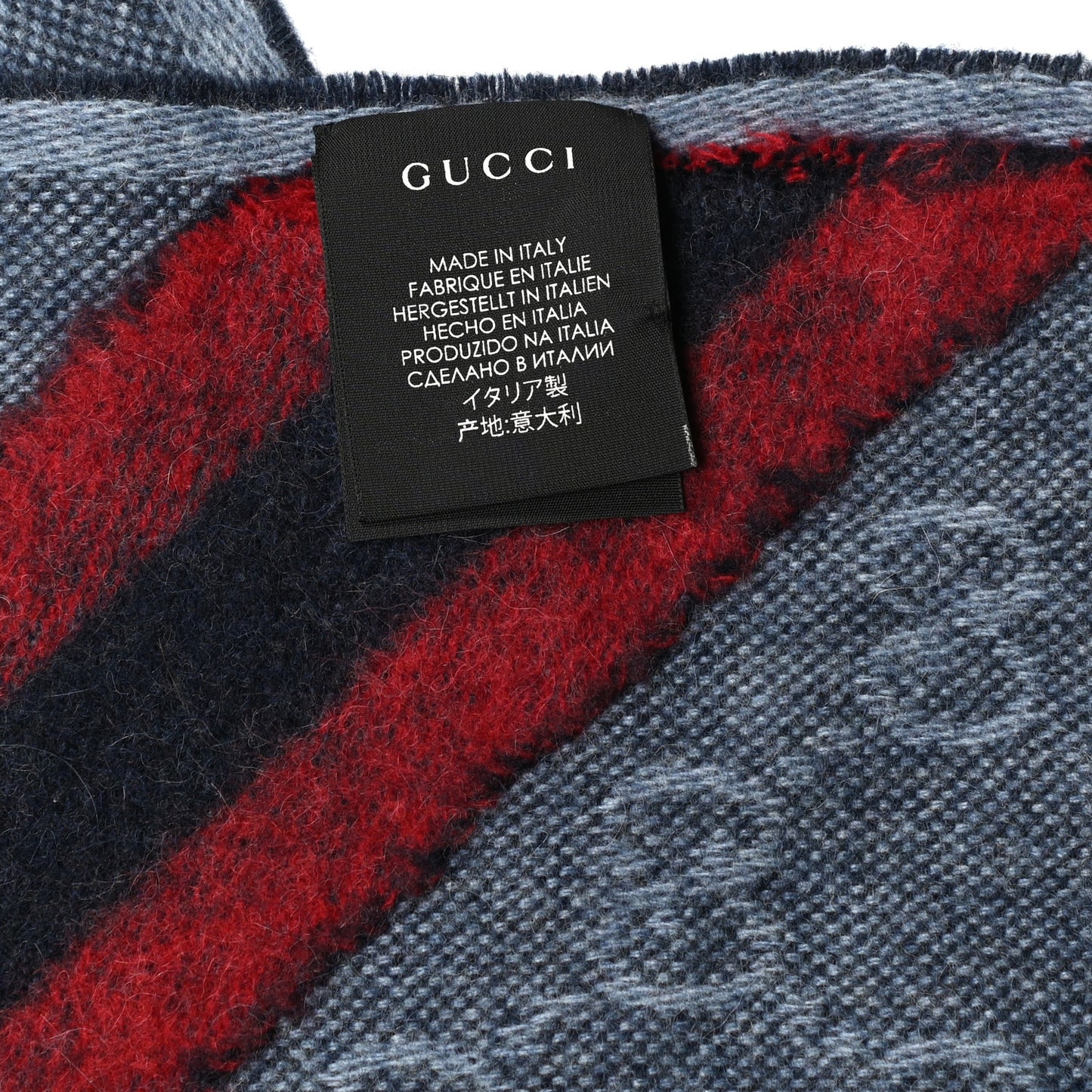 Wool Alpaca Monogram Web New Nikky Scarf Midnight Blue