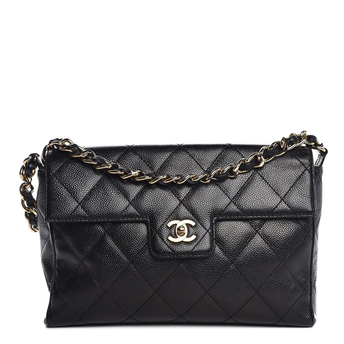 Caviar Quilted Medium Single Flap Black