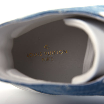 Louis Vuitton Calfskin Denim Monogram Mens Tattoo Sneaker Boots 11 Blue White 8 of 12