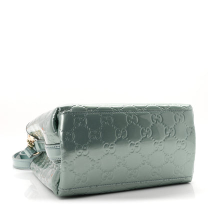 Gucci Patent GG Emblem Small Bucket Bag Light Blue 4 of 10