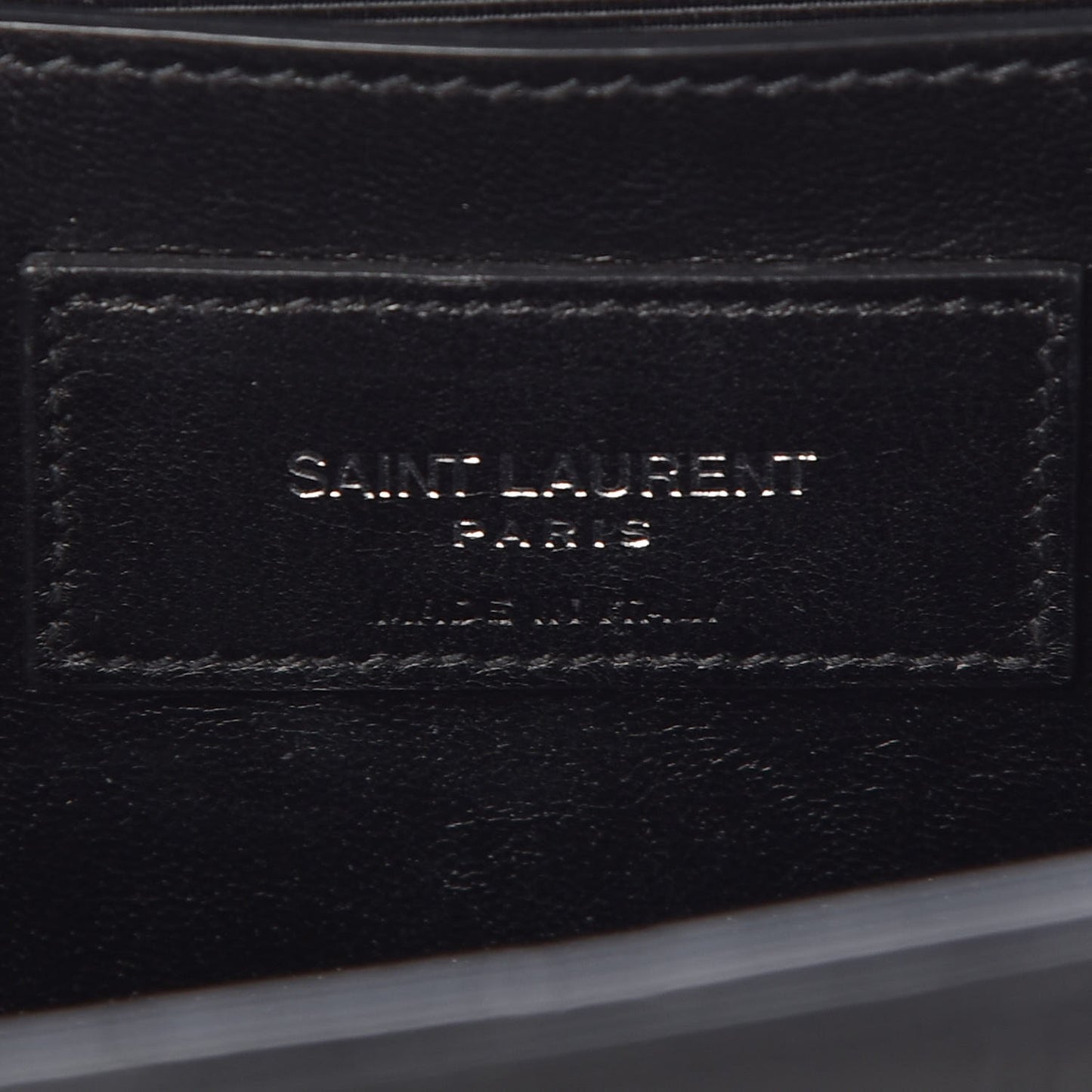 Calfskin Crocodile Embossed Large Classic Monogram Kate Satchel Black