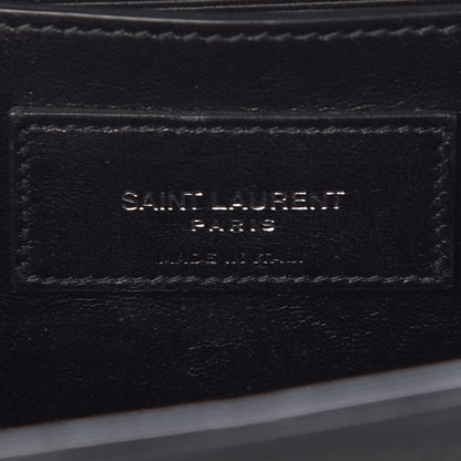 Saint Laurent Calfskin Crocodile Embossed Large Classic Monogram Kate Satchel Black 6 of 7