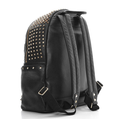MCM Grainy Lambskin Crystal Studded Medium Stark Backpack Black 4 of 13