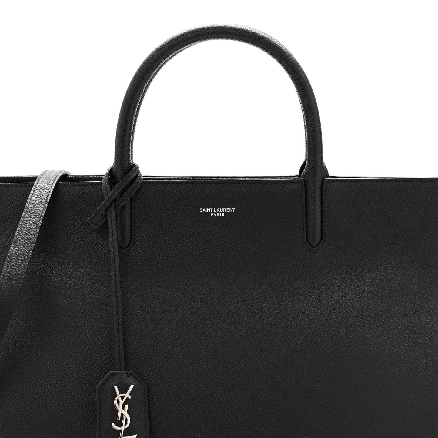 Grained Calfskin Medium Cabas Rive Gauche Black