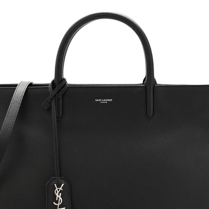 Saint Laurent Grained Calfskin Medium Cabas Rive Gauche Black 8 of 11