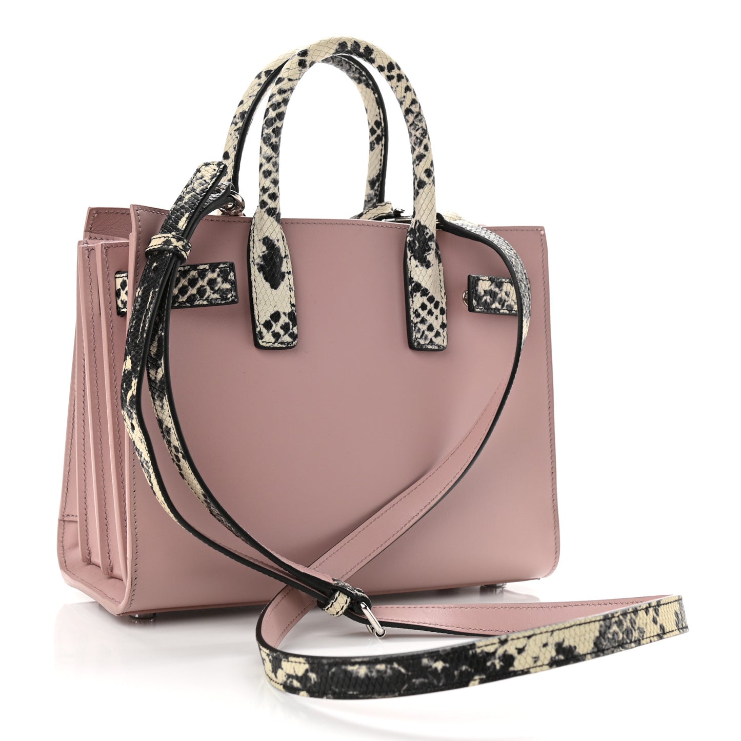 Calfskin Python Embossed Nano Sac De Jour Powder Pink