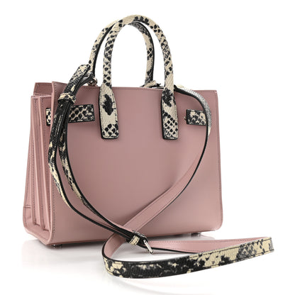 Saint Laurent Calfskin Python Embossed Nano Sac De Jour Powder Pink 3 of 10