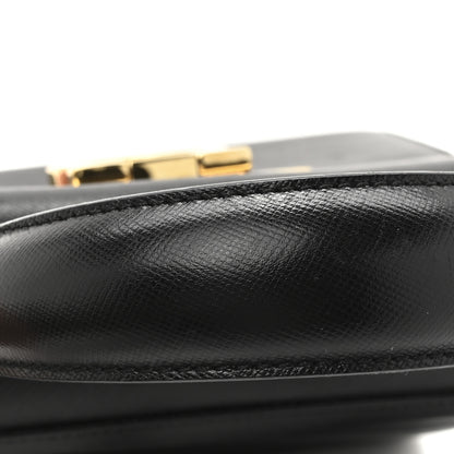 Salvatore Ferragamo Hammered Calfskin Small Iconic Top Handle Bag Black 12 of 12