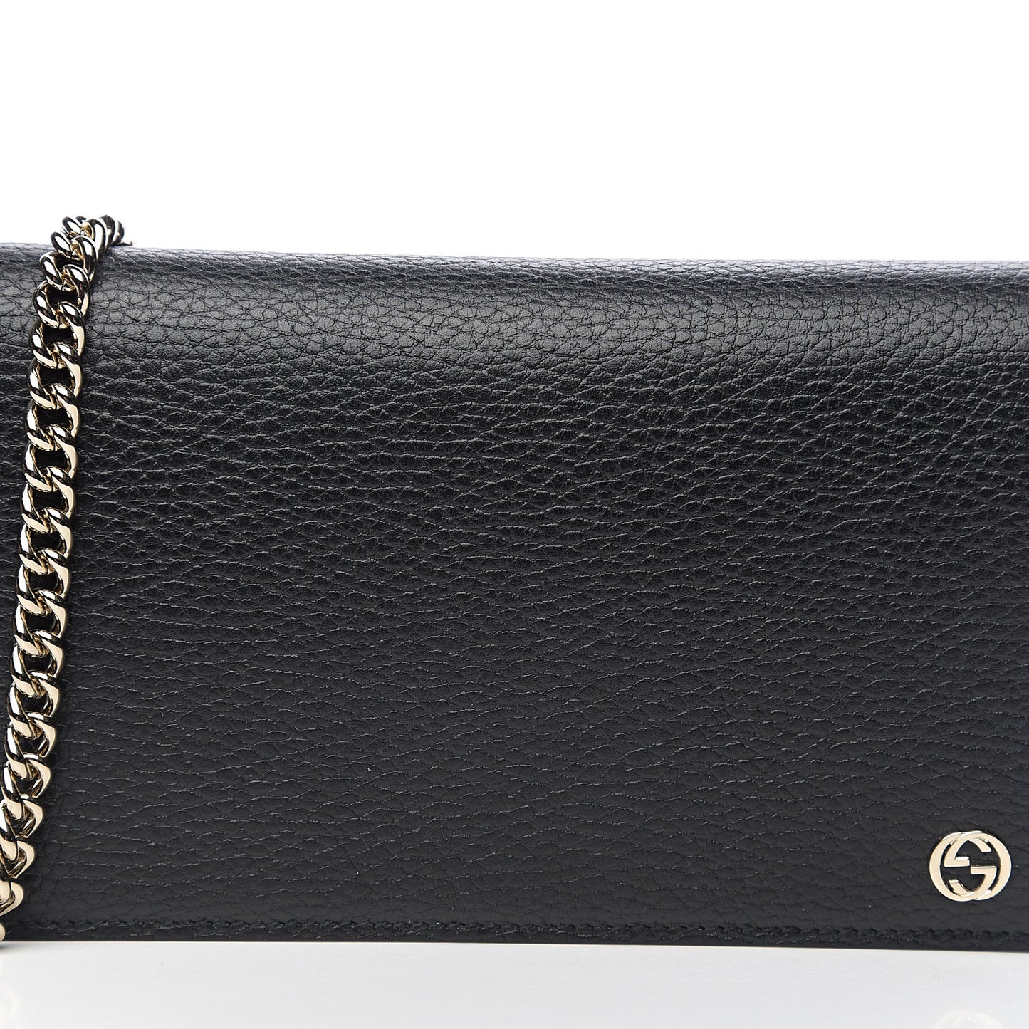 Dollar Calfskin Medium Betty Chain Wallet Black