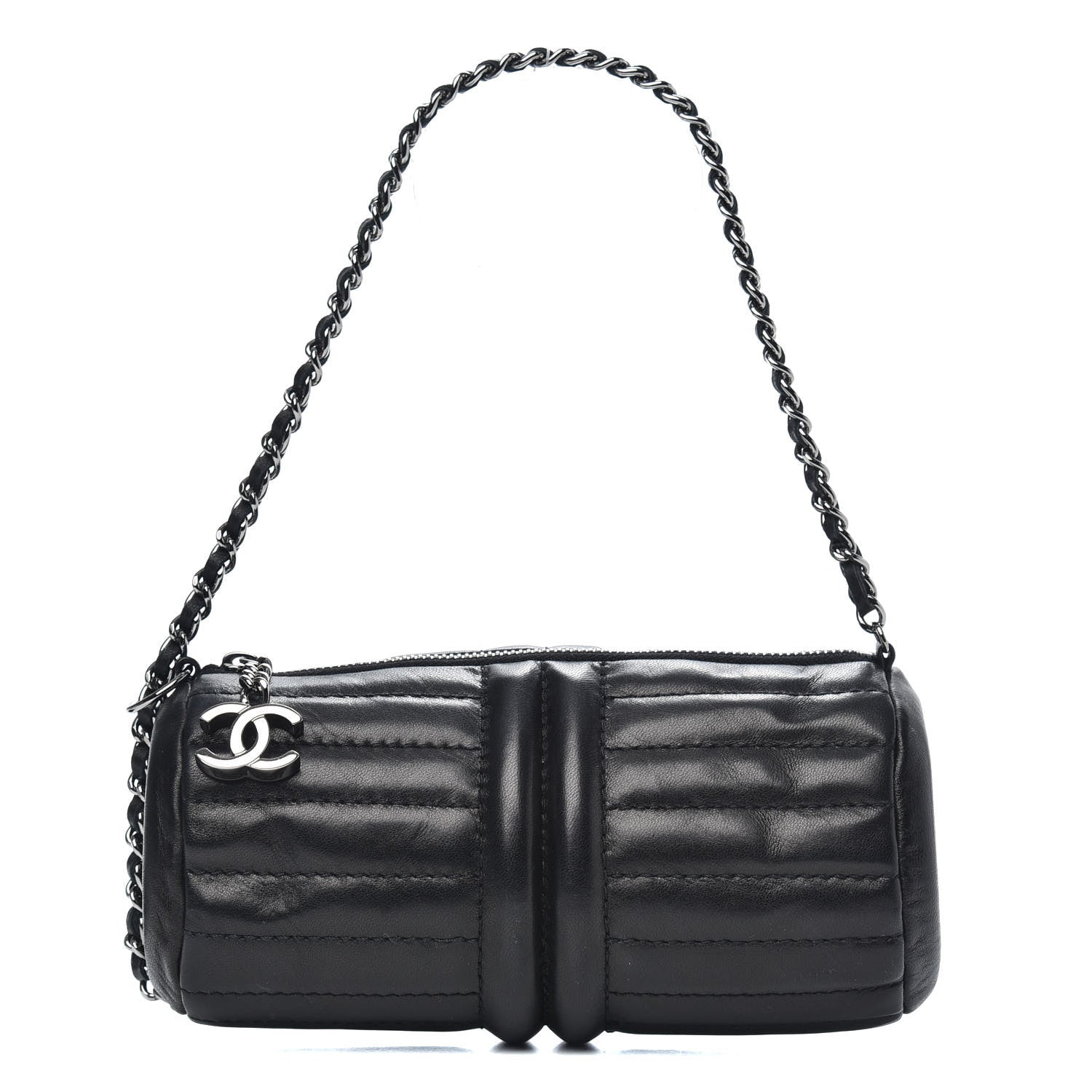 Chanel Lambskin Horizontal Quilt Pochette Black 1 of 10