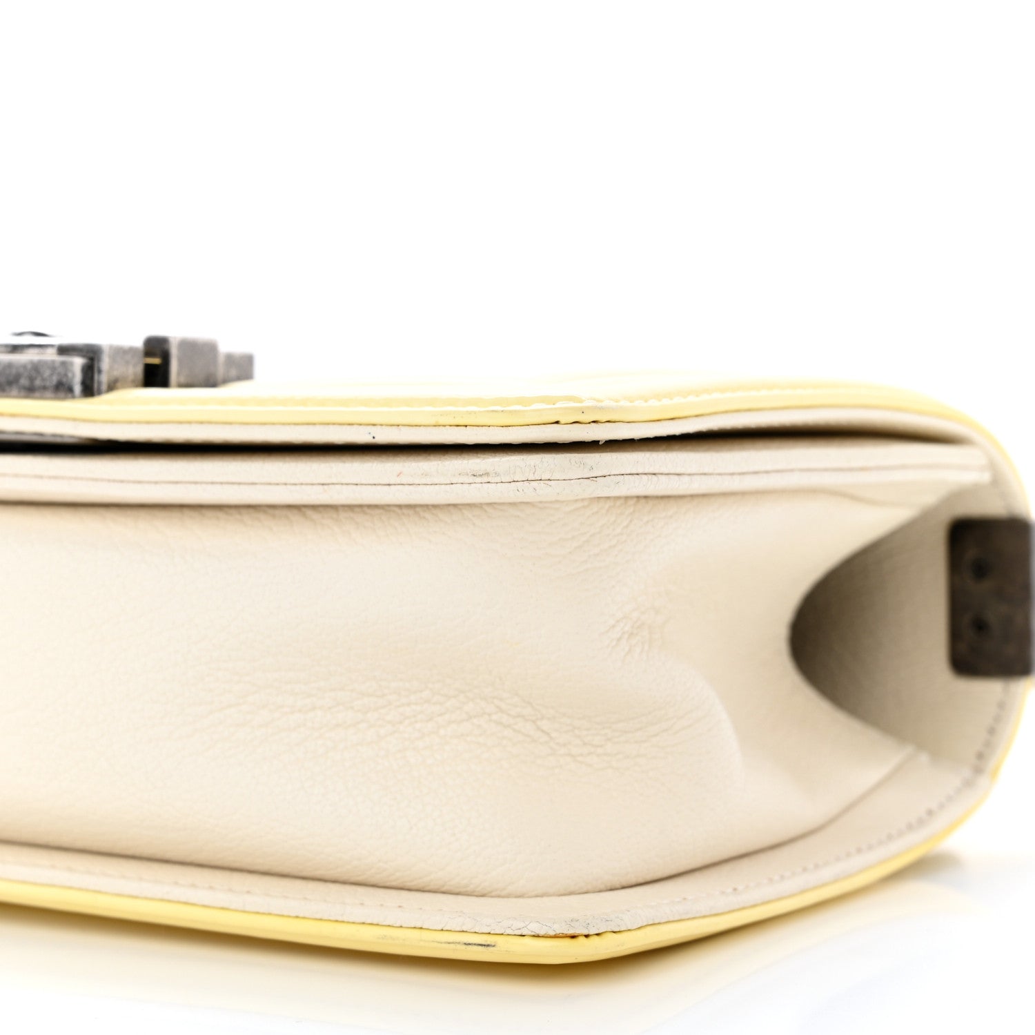 Chanel Goatskin Quilted Patent Small Duo Boy Flap White 9 of 12