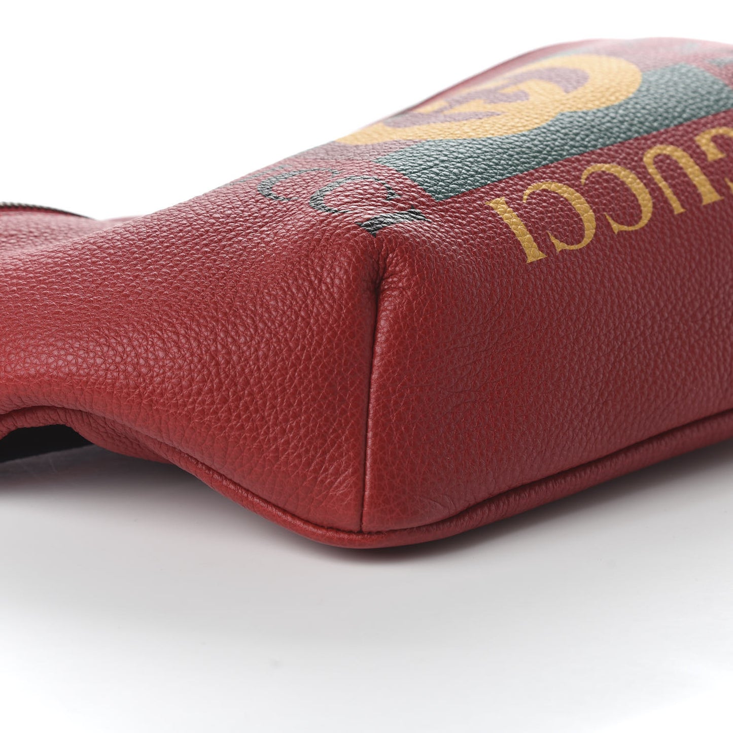 Grained Calfskin Logo Belt Bag Hibiscus Red