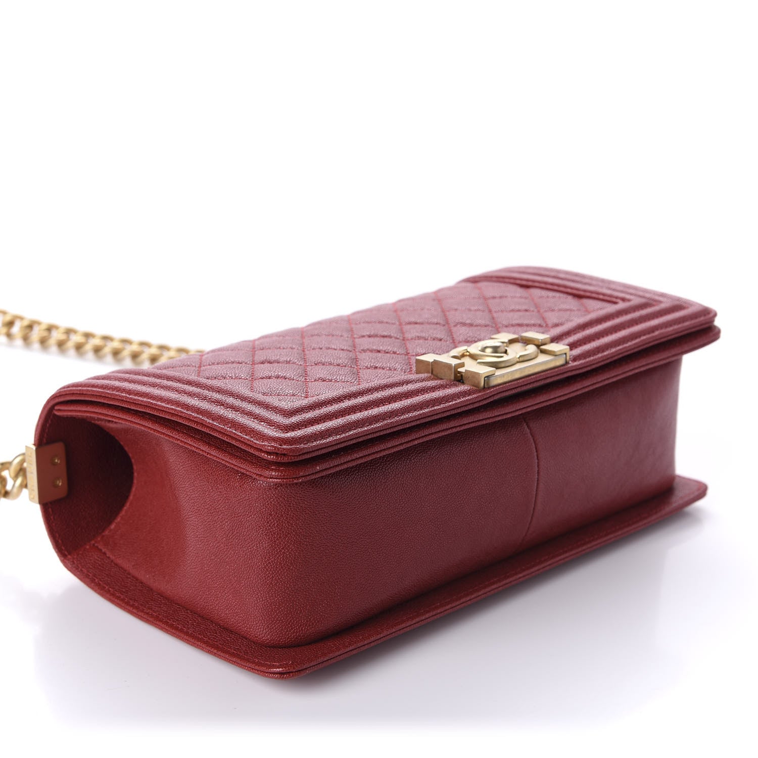 Chanel Caviar Quilted Medium Boy Flap Dark Red 4 of 11
