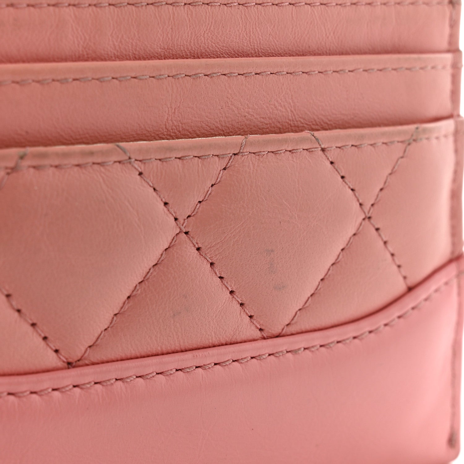 Chanel Aged Calfskin Quilted Gabrielle Card Holder Wallet Light Pink 10 of 11