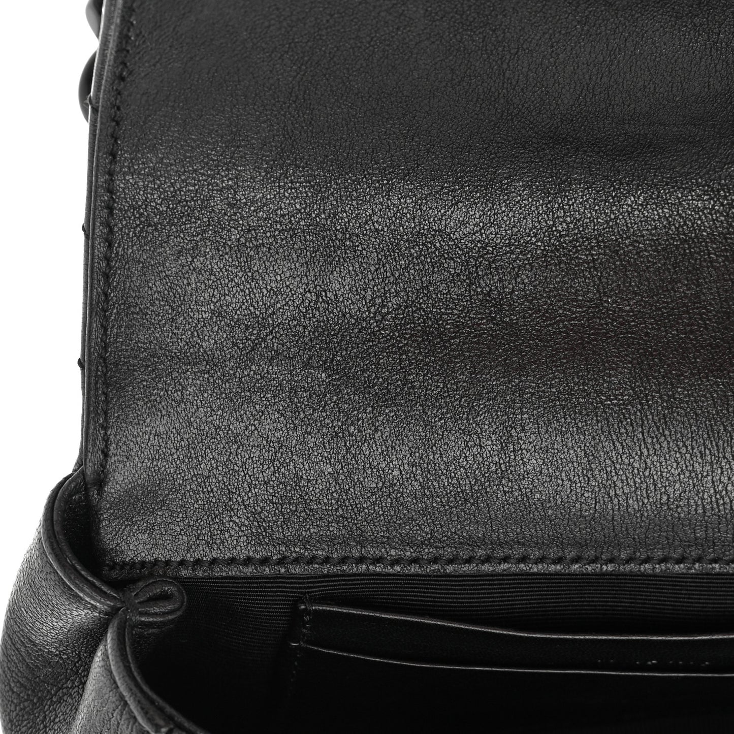 Sheepskin Matelasse Chevron Monogram Classic Baby Chain Bag Black