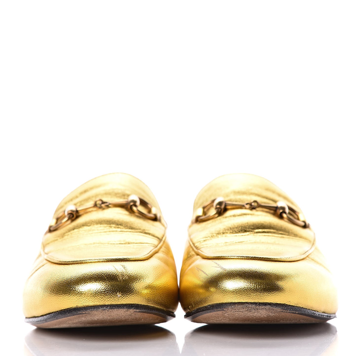 Metallic Nappa Womens Princetown Slippers 37 Gold