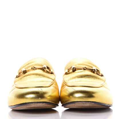 Gucci Metallic Nappa Womens Princetown Slippers 37 Gold 2 of 18