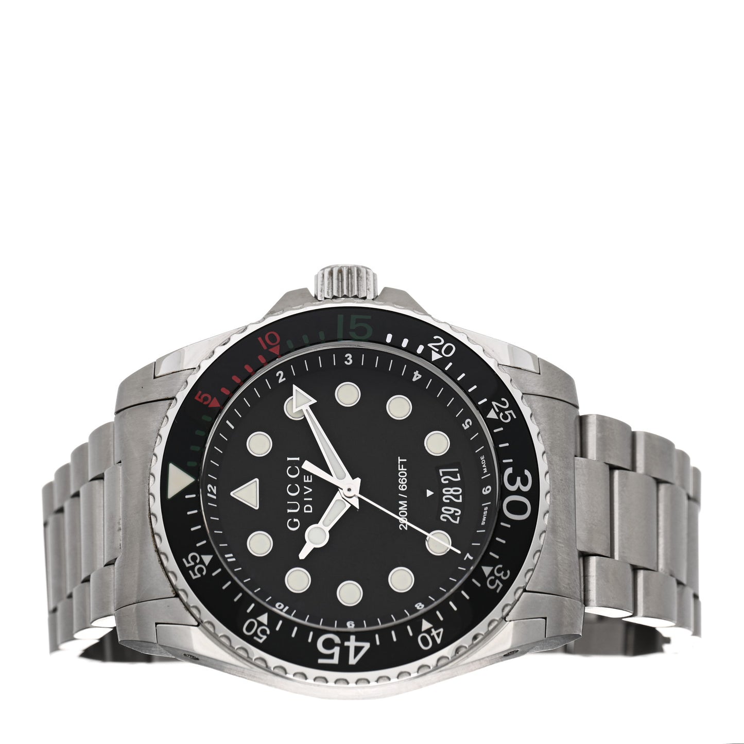 Stainless Steel 45mm Dive Quartz Watch Black