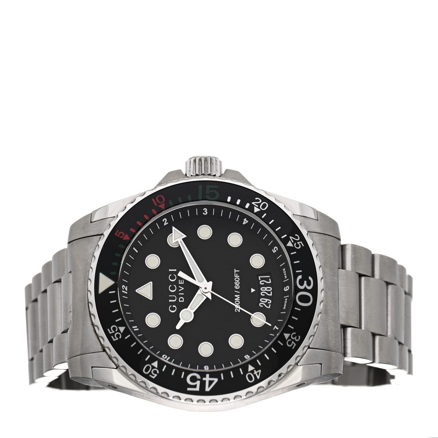 Gucci Stainless Steel 45mm Dive Quartz Watch Black 2 of 5