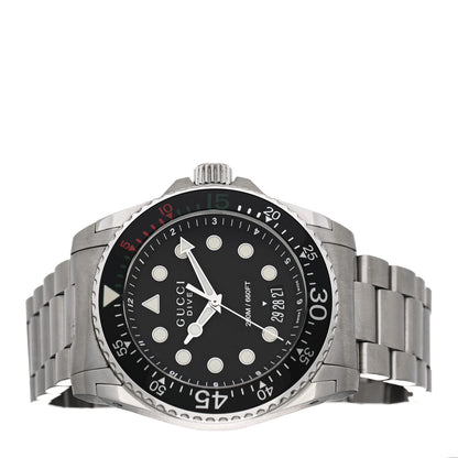 Gucci Stainless Steel 45mm Dive Quartz Watch Black 2 of 5