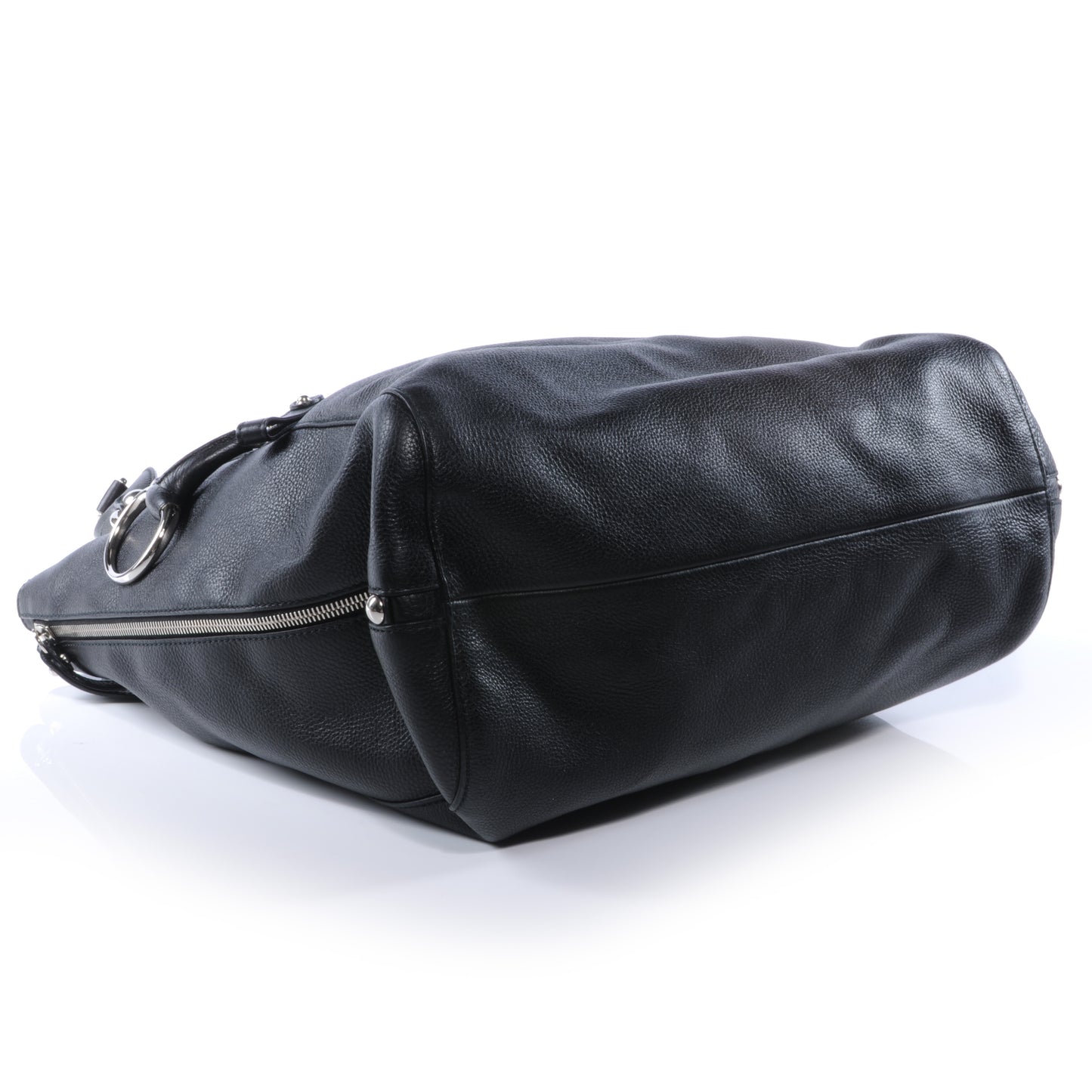 Leather Icon Bit Large Tote Black